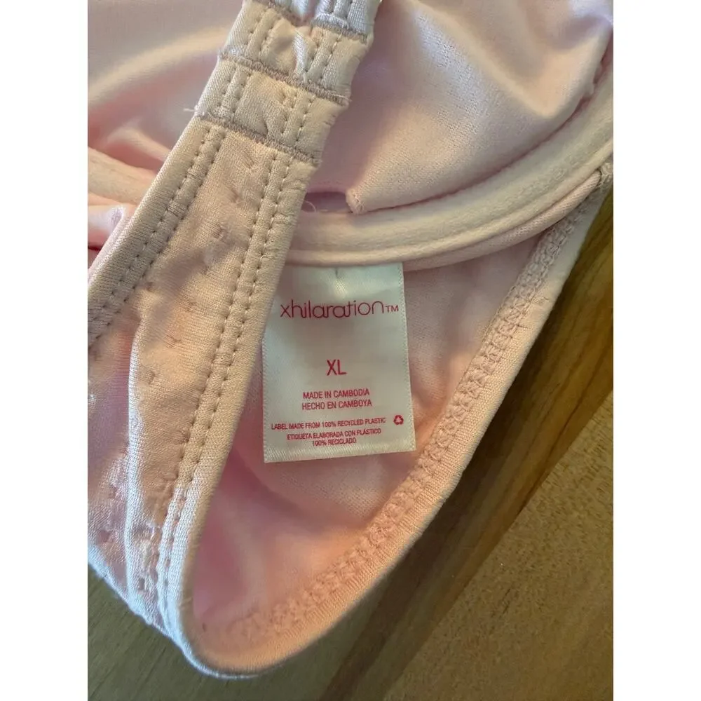 Xhilaration Light Pink Textured Underwire Bikini Top with Puff Sleeves Size XL
